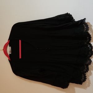 Nextmia Black Lace Trim Top, Size 16